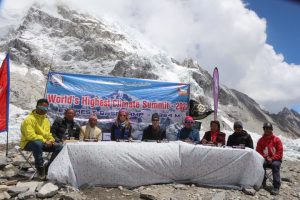Climate change think tank organized by the world record society at the highest place in the world